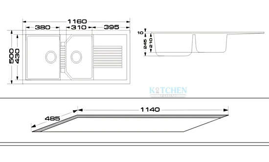 TECNOGAS อ่างล้างจาน รุ่น LVT50086-TEKNO 500 2VG image 2 TECNOGAS อ่างล้างจาน รุ่น LVT50086-TEKNO 500 2VG image 2