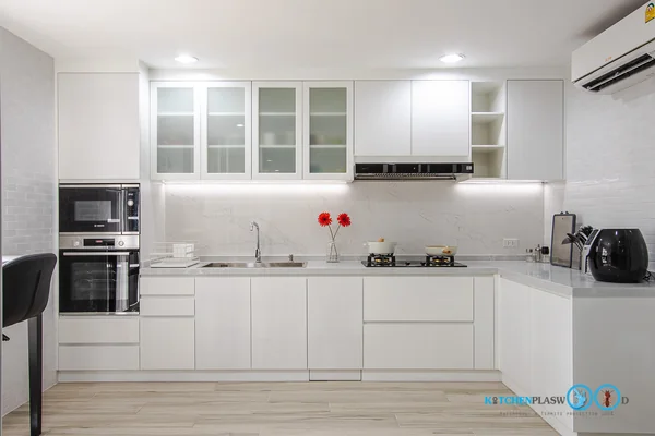 ชุดครัวบิ้วอิน โทนขาว Modern White Kitchen สุดคลีน 4.34 x 3.26 mm. image 2 ชุดครัวบิ้วอิน โทนขาว Modern White Kitchen สุดคลีน 4.34 x 3.26 mm. image 2