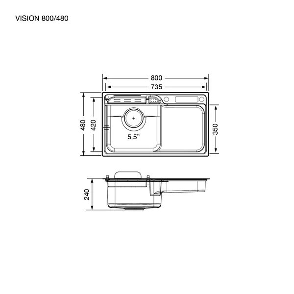  EVE อ่างล้างจาน รุ่น VISION 800/480    image 2