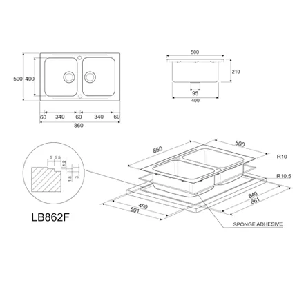  SMEG อ่างล้างจาน รุ่น LB862F    image 2
