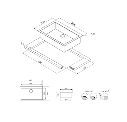  SMEG อ่างล้างจาน รุ่น VR80    image 2