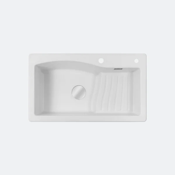 EVE อ่างล้างจาน หินแกรนิตสังเคราะห์ รุ่น WAVE 855/495 WHITE EVE อ่างล้างจาน หินแกรนิตสังเคราะห์ รุ่น WAVE 855/495 WHITE