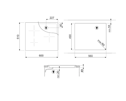 SMEG เตาแม่เหล็กไฟฟ้า รุ่น SI2M7643B image 2 SMEG เตาแม่เหล็กไฟฟ้า รุ่น SI2M7643B image 2