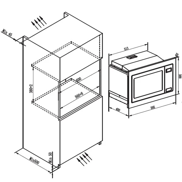 FRANKE เตาอบไมโครเวฟ รุ่น FMWO 25 NH GI image 2 FRANKE เตาอบไมโครเวฟ รุ่น FMWO 25 NH GI image 2