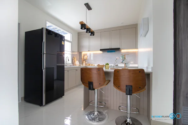  ชุดครัวบิ้วอินทับโครงปูน L-Shape + Island Counter ขนาด 4.74 ตร.ม.    image 3